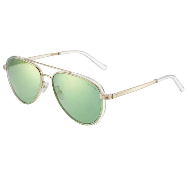 Aruba | White Green Aviator Sunglass