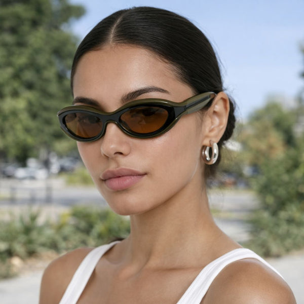Cannes | Olive Green Cateye Sunglass