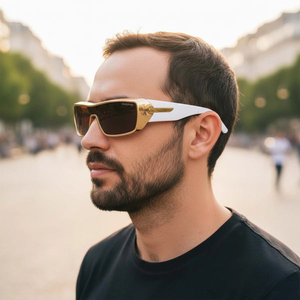 Persian | Gold White Edge Aviator Sunglass