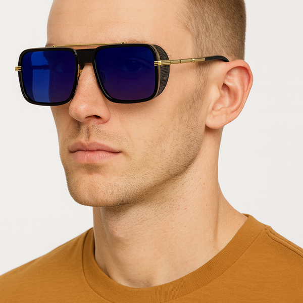Laos | Golden Blue Aviator Sunglass