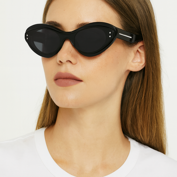 Curv | Black Silver Cateye Sunglass