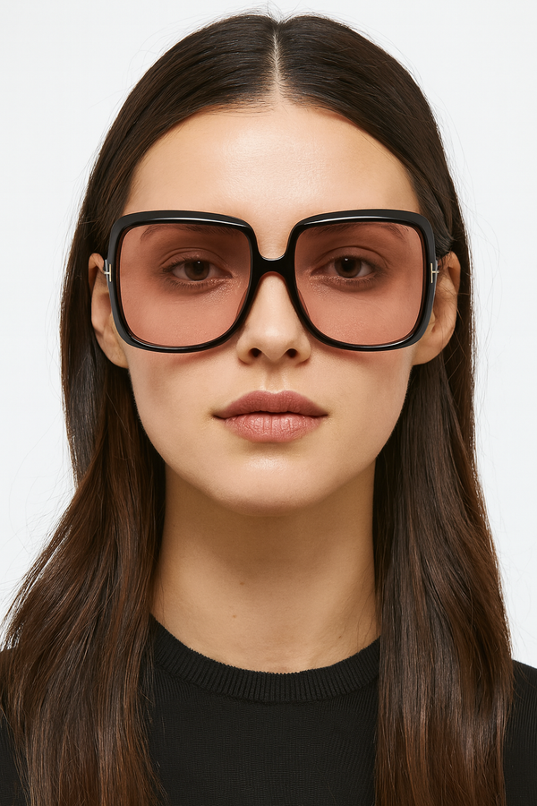Phillipines | Black Peach Transparent T Oversize Sunglass