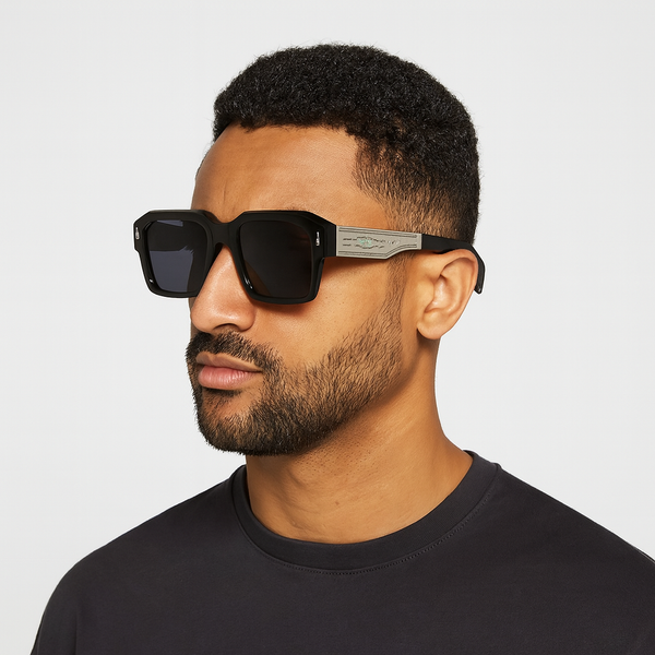 Bagan | Black Silver Wayfarer Sunglass