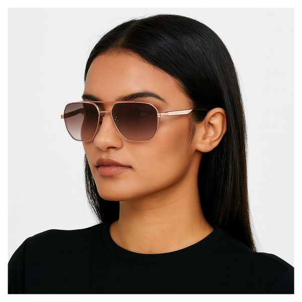 Alaska | Golden Brown Aviator Sunglass