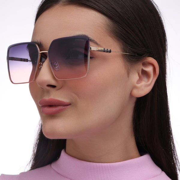 Burber | Golden Pink Oversize Wayfarer Sunglass