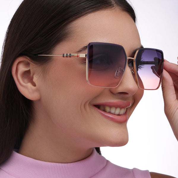 Burber | Golden Pink Oversize Wayfarer Sunglass
