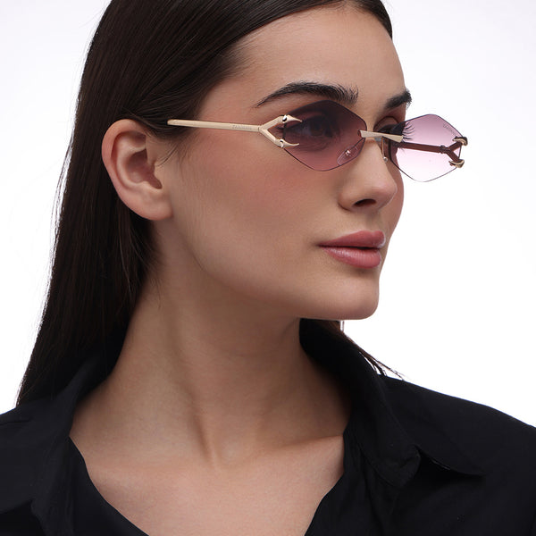 Rose Kiss | Wine Rimless Sunglass