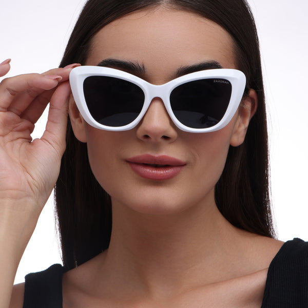 Smart Lady | White Cateye Oversize Sunglass