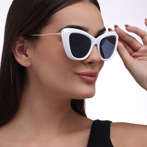 Smart Lady | White Cateye Oversize Sunglass