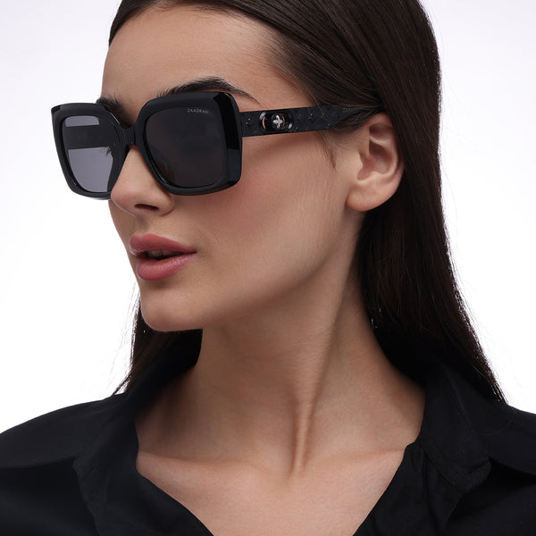 NY | Black Wayfarer Oversize Sunglass