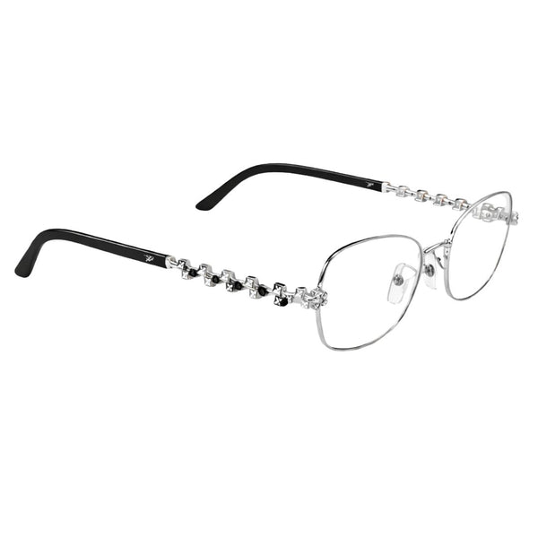 Silver Diamond Transparent Rimeless Eyewear | Pinellii Edition