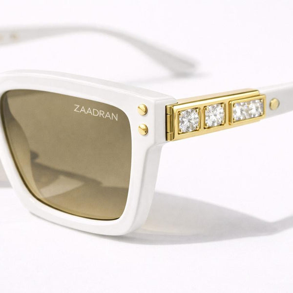 USA | Golden Diamond White Brown Wayfarer Sunglass