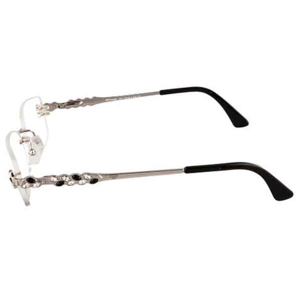 Black Silver Diamond Leaf Transparent Rimless Eyewear | Pinellii Edition