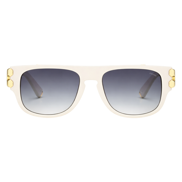 Colombo | Golden White Oversize Wayfarer Sunglass