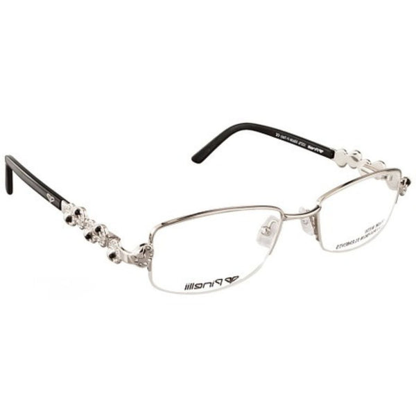 Black Silver Diamond Transparent Rimless Rectangle Eyewear| Pinelli Edition