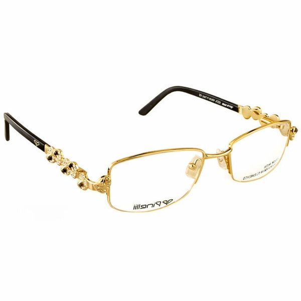 GOLDEN BLACK DIAMOND HALF RIMLESS TRANSPARENT RECTANGLE EYEWEAR | PINELLI EDITION
