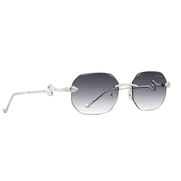 Venice Silver Black Rimless Wayfarer Sunglass