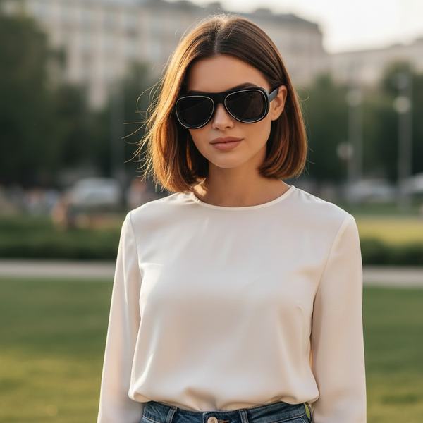 Clubmaster Black Matte Aviator Sunglass