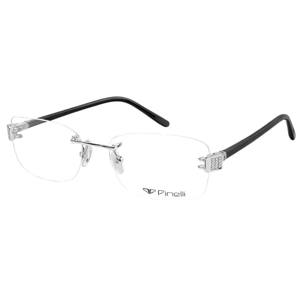 Black Silver Transparent Rimless Rectangle Eyewear | Pinelli Edition Opticals