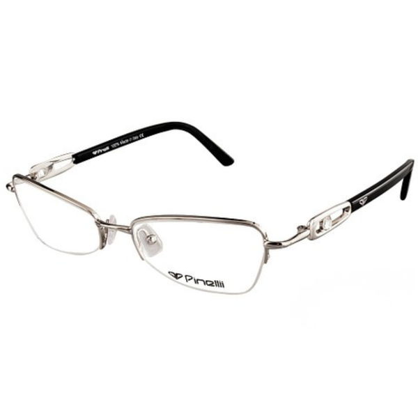 Black Silver Transparent Rimless Rectangle Eyewear| Pinelli Edition