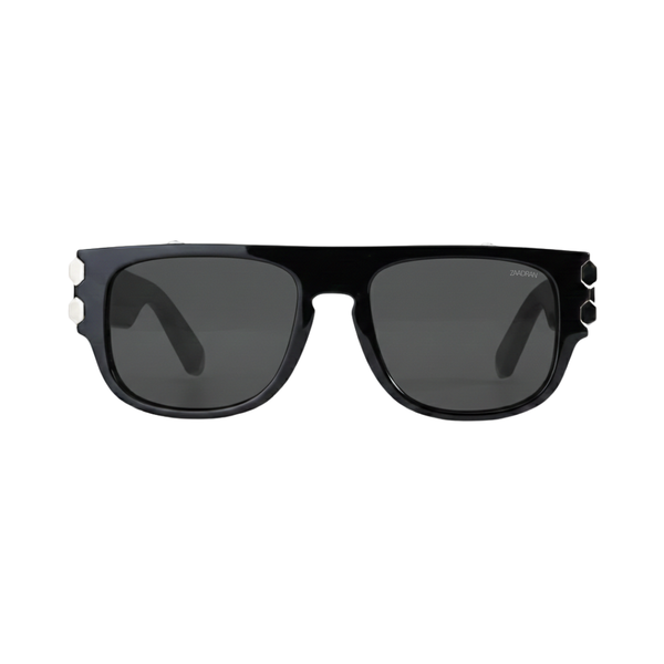 Colombo | Silver Black Oversize Wayfarer Sunglass