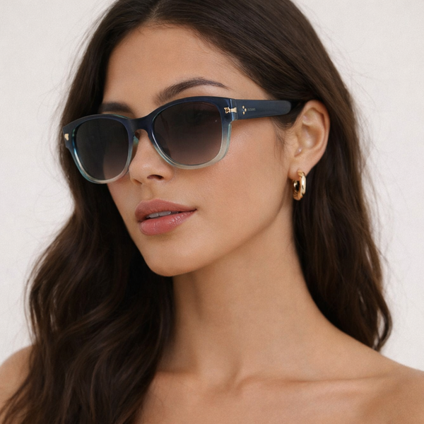 France | Ocean Blue Round Wayfarer Sunglass