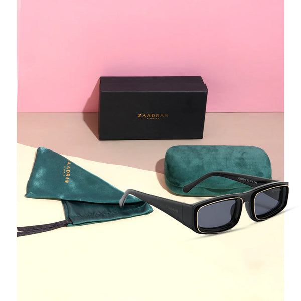 Sudan | Black Golden Rectangle Sunglass