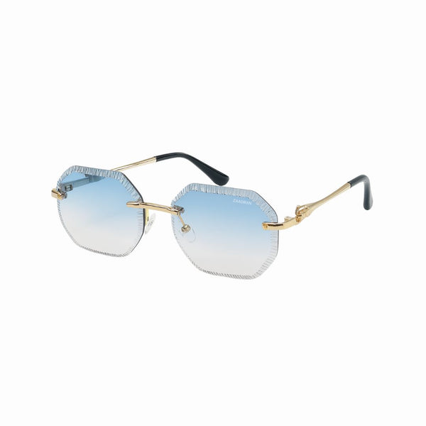 Millionaire | Blue Rimless Wayfarer Sunglass