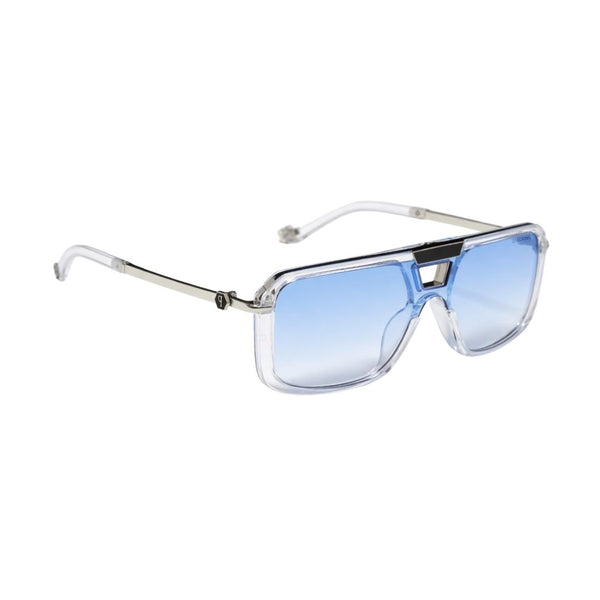 Zambia | White Blue Aviator Sunglass