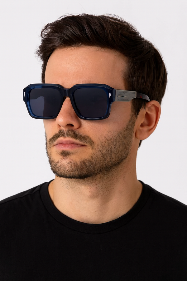 Bagan | Blue Leopard Wayfarer Sunglass