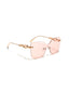 Mexico | Golden Peach Rimless Oversize Sunglass