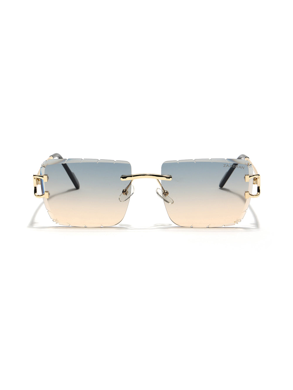 Alberta | Dual Tone Golden Rimless Square Sunglass - (ZAADRLABGLDDT0006)
