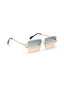 Alberta | Golden Rimless Square Sunglass