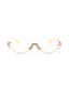 Rose Diamond | Golden Transparent Rimless Cateye Sunglass