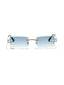 Austria | Silver Rimless Rectangle Sunglass