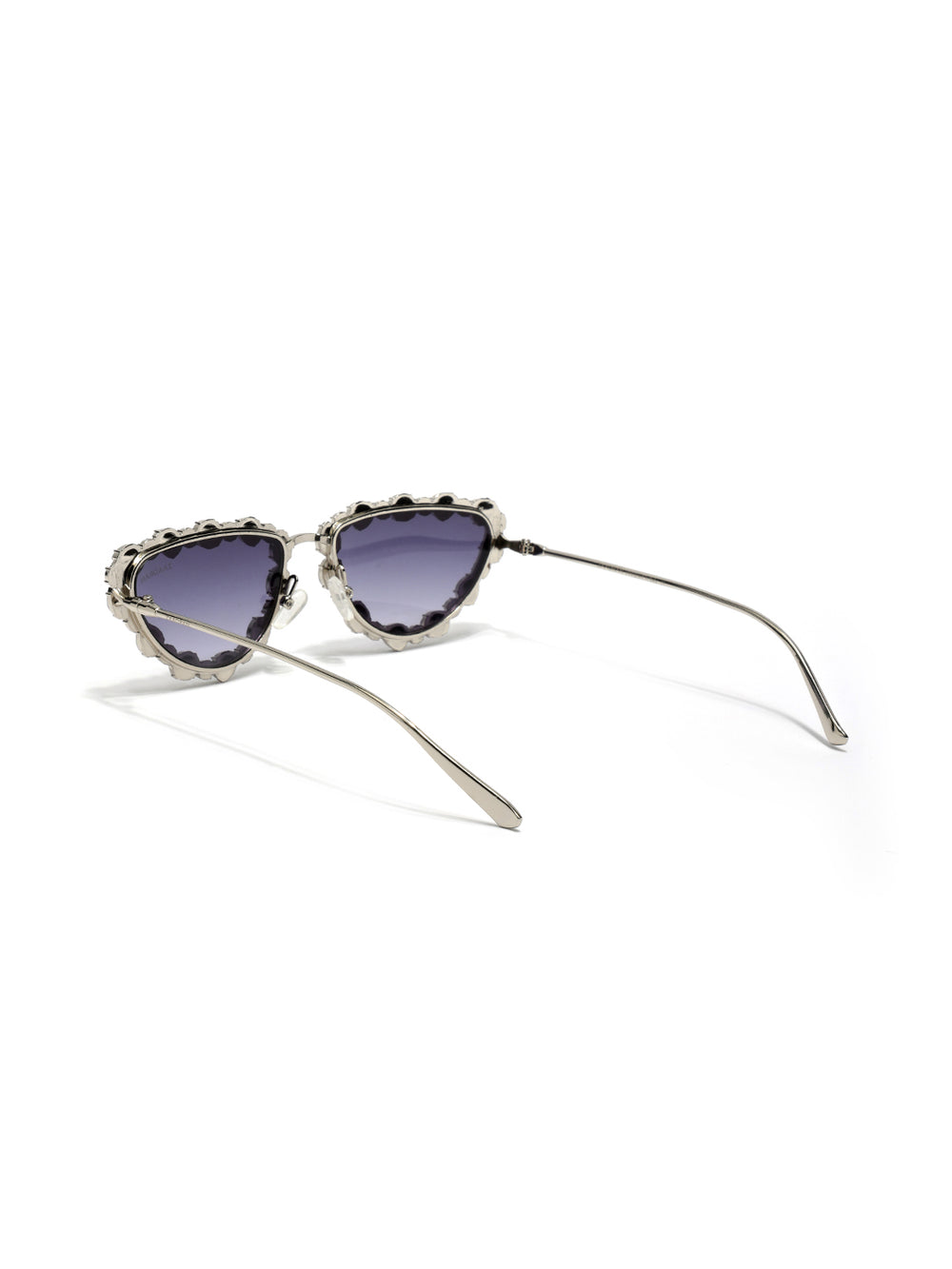 Diamond Kitty | Silver Fancy Cateye Sunglass