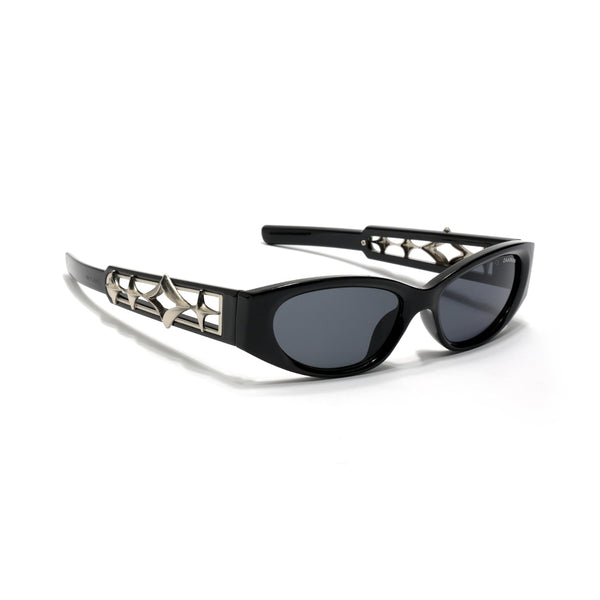 California | Black Silver Cateye Oval Sunglass