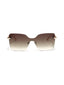 Mexico | Golden Brown Rimless Cateye Oversize Sunglass