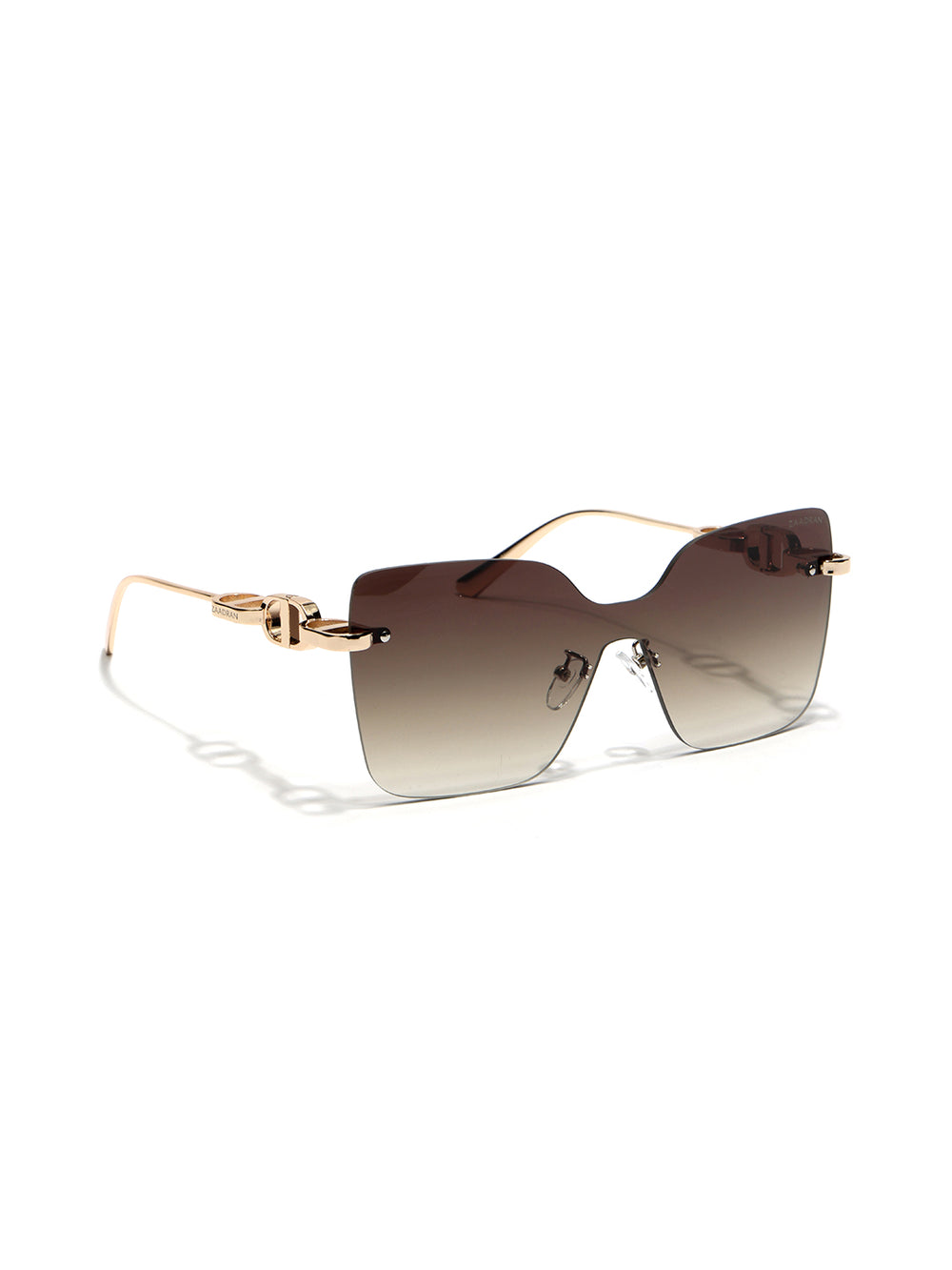 Mexico | Golden Brown Rimless Cateye Oversize Sunglass