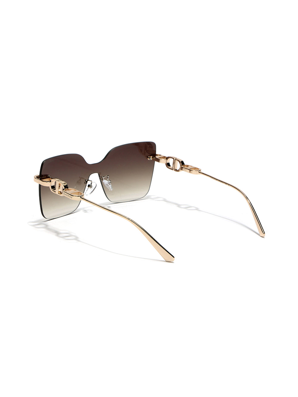 Mexico | Golden Brown Rimless Cateye Oversize Sunglass
