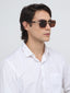 Jordan | Dark Brown Rimless Wayfarer Sunglass