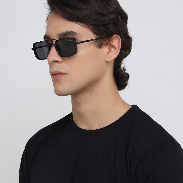 Romania | Black Rectangle Sunglass