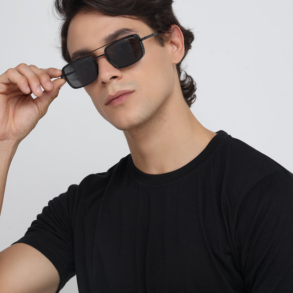 Romania | Black Rectangle Sunglass