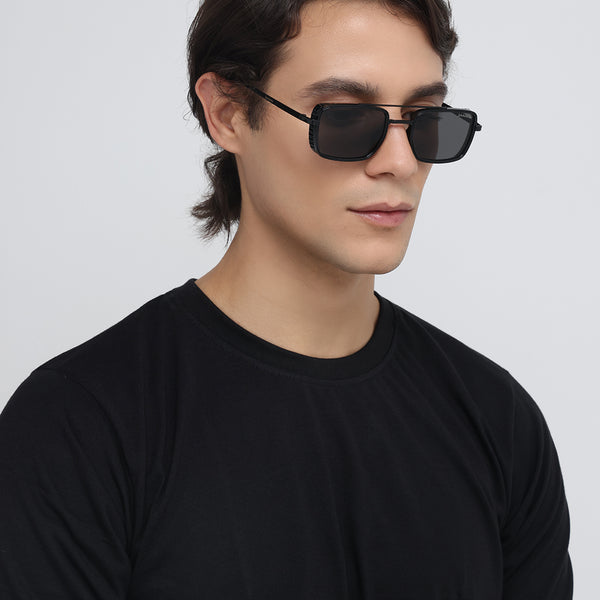 Romania | Black Rectangle Sunglass