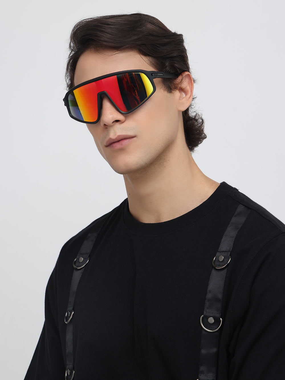 Rider | Black Yellow Wrap-Around Sunglass