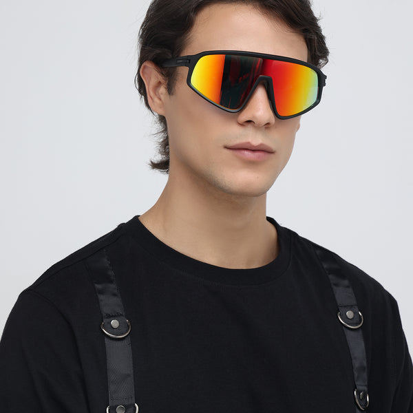 Rider | Black Yellow Wrap-Around Sunglass
