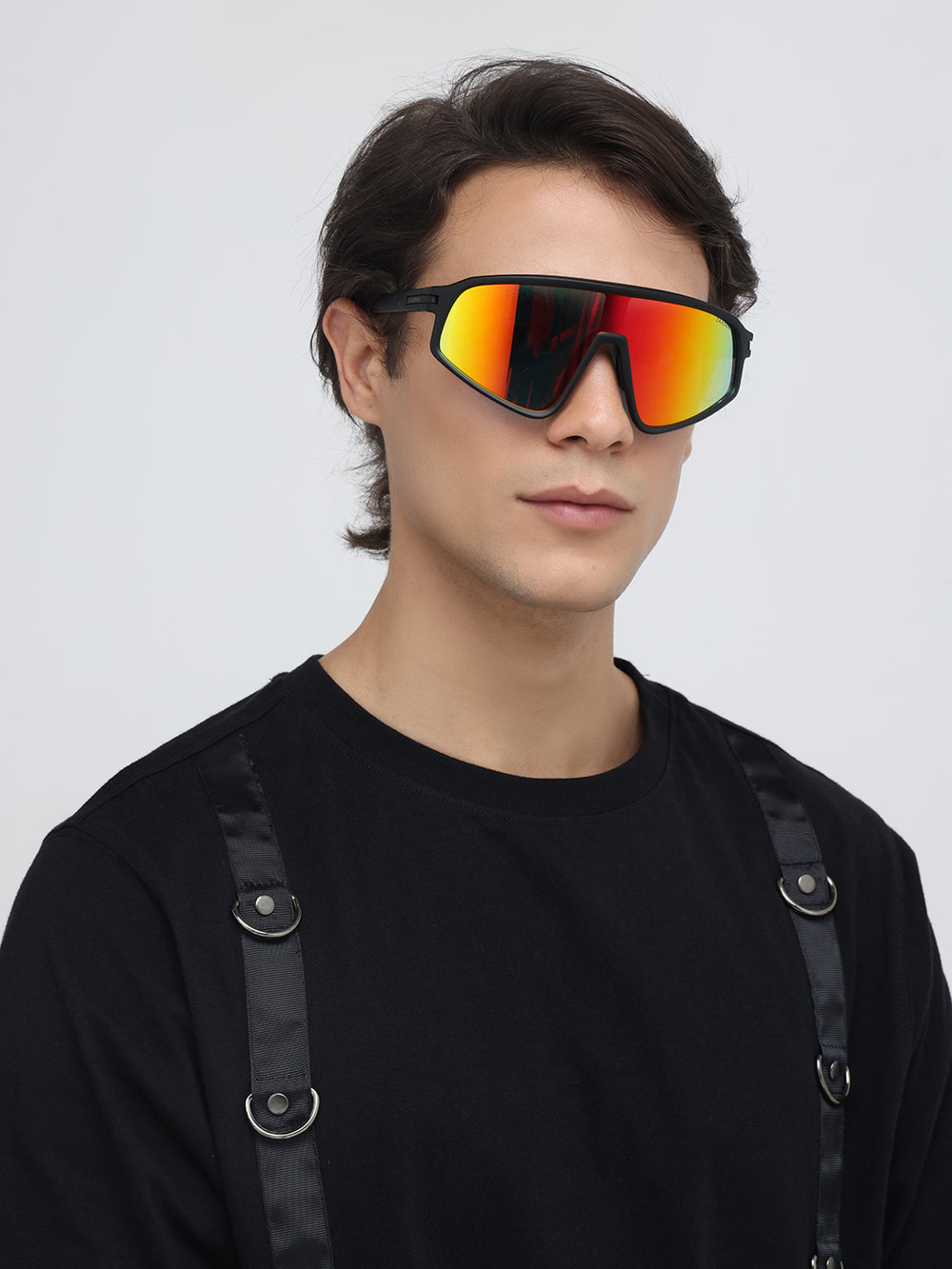 Rider | Black Yellow Wrap-Around Sunglass