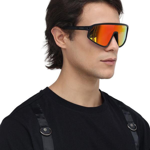 Rider | Black Yellow Wrap-Around Sunglass