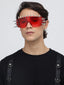 Rave Studs | Warm Red Wrap-Around Studs Sunglass