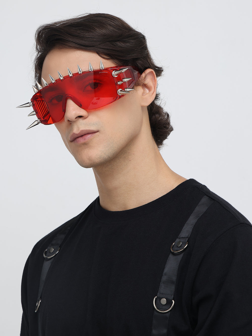 Rave Studs | Red Wrap-Around Studs Sunglass